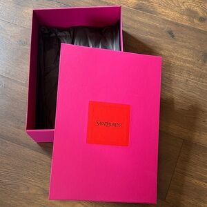 Saint Laurent Pink Fuchsia Logo Box with Black Tissue